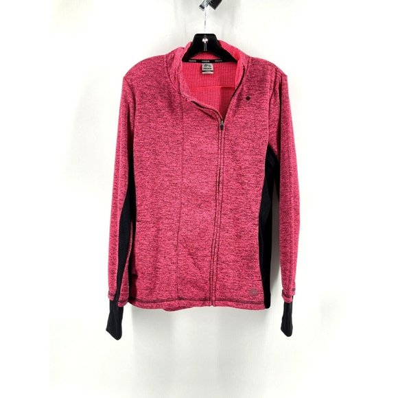 RBX Women's Active Wear Running Pink Reflective Long Sleeve Zip Jacket Large - Picture 1 of 10